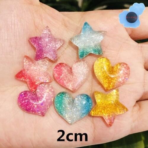 50pcs Wholesale Resin Star Heart Shoe Decorations Garden Shoes Accessories Fit Children Backpack Croc Jibz Charm