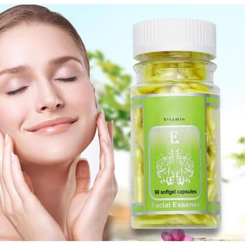90pcs/bottle Vitamin E Capsules Serum Spot Acne Removing Whitening Cream VE Freckle Capsule