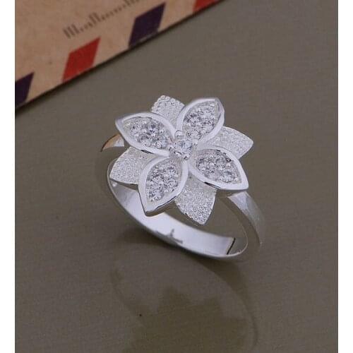 AR713 Hot silver plated Rings for women&men silver 925 jewelry fashion jewelry, clover inlaid stone /bcpajtwa benajvua