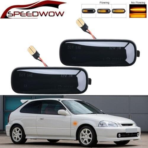 SPEEDWOW Car LED Side Marker Indicator Lamp Auto Dynamic Turn Signal Flowing Light For HONDA Civic 1996-2000 Car Exterior Parts