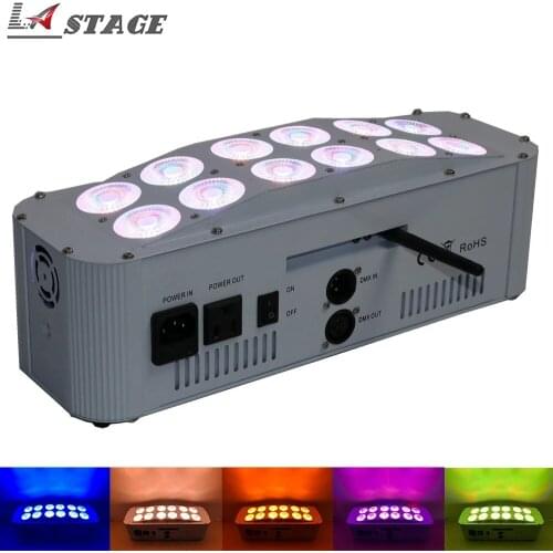 Free Shipping 12*18w RGBWA UV Battery Power LED Wireless DMX Wall Wash Light Phone App Control Wedding DJ Uplight