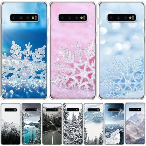 White Mountain Pine Tree Forest Mountain Peak Mist Phone Case For Samsung Galaxy Note 8 9 10 20 S7 S8 S9 S10 S10E S20 S21 Ultra