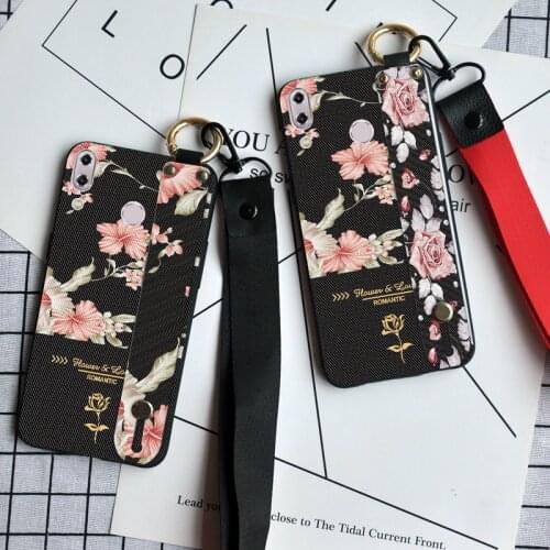 Luxury Rose Stand Strap Cover For Asus Zenfone Max Pro M2 ZB631KL ZB633KL Emboss Flower phone Case For Asus 5Z ZE620KL ZS620KL
