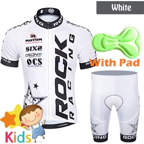 4 Colors Kids MTB Cycling Clothing Set Short Sleeve 3D Gel Shorts Suit Childrens Cycling Jersey Set Boys Girls Bike Wear