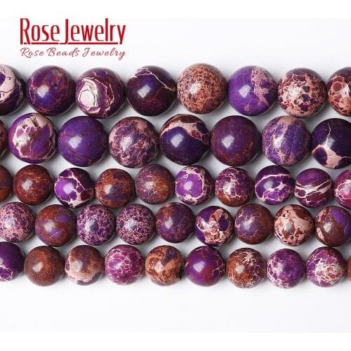 Purple Sea Sediment Turquoises Imperial Jaspers Round Beads 15" Strand 4 6 8 10 MM Pick Size for Jewelry Making