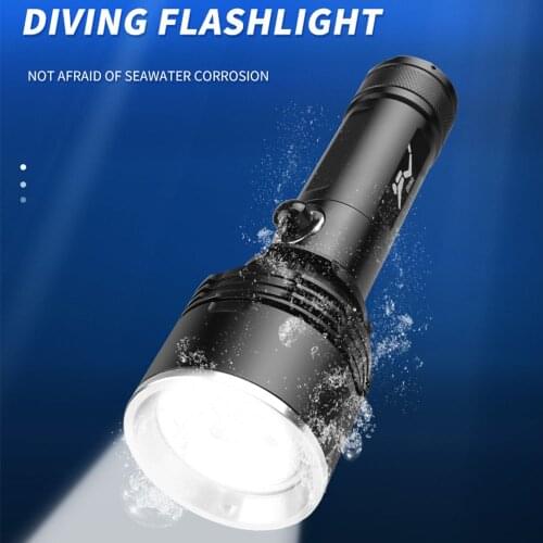 Diving Flashlight Scuba Dive Torch Waterproof IPX8 Underwater 250M XHP70 LED Submarine Lights Professional Dive Light