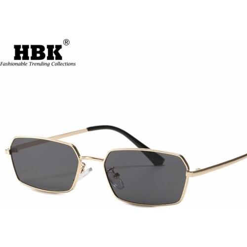 HBK 2021 New Square Sun Glasses Luxury Brand Travel Small Rectangle UV400 Sunglasses Men Women Vintage Retro Oculos De Soleil
