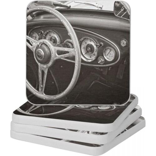 Austin Healey 3000 Classic Sports Car Interior Diatom Square Round Shape Coaster Quick-drying Cup Bonsai Mat Soap Pad Diameter