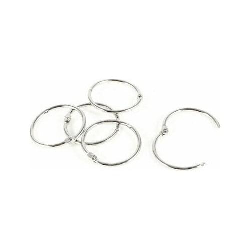 5pcs Scrapbooking Metal 1.8" Dia Loose Leaf Binder Ring Silver Tone