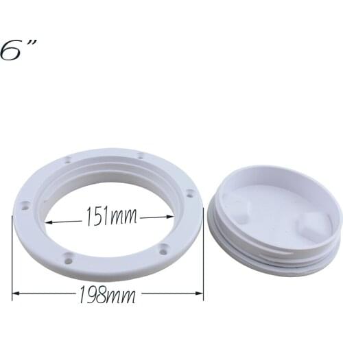 Marine ABS Deck Inspection Access Hatch Cover Boat Anti-corrosive Screw Out White Round Plate 6"
