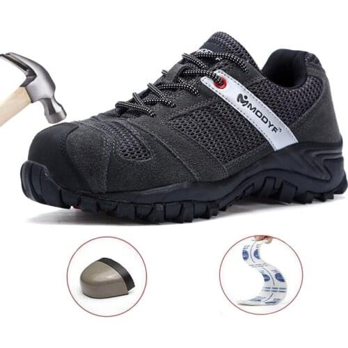 Mens Boots Steel Toe Work Safety Shoes Anti-smashing Puncture Proof Breathable Men Casual Sneakers Indestructible Shoes Safty