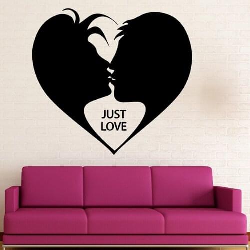 Just Love Wall Decals Romantic Wall Sticker For Bedroom Wall Decor Love Couple Home Decoration Art Mural Window Decor H102