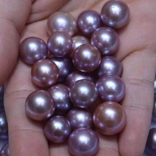 11-13MM Super Big Size Natural Edison Round Pearls, Loose Freshwater Orange and Purple Pearls 30PCS/LOT