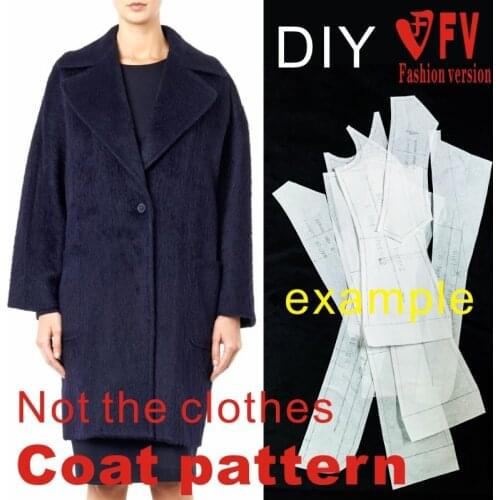 Clothing DIY Overcoat Sewing Pattern Coat Sewing Template Cutting drawing BFY-48