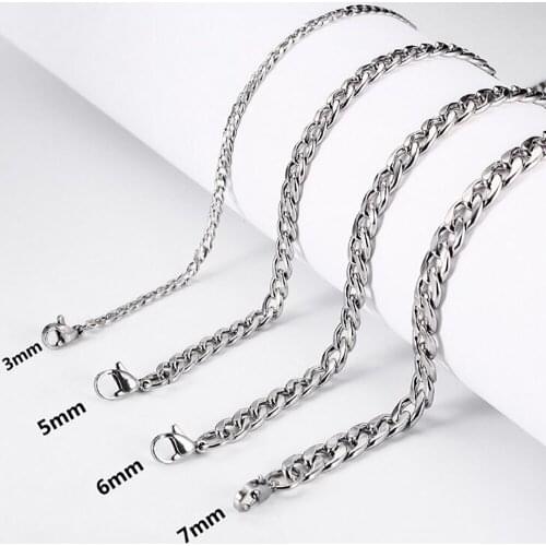 Stainless Steel Hip Hop Men Women Street Dance Cuban Chain Necklace Fashion Jewelry Gift For Him