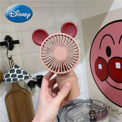 Disney Mickey Handheld Usb Small Fan Mini Rechargeable Student Portable Portable Dormitory Bed Desktop Small