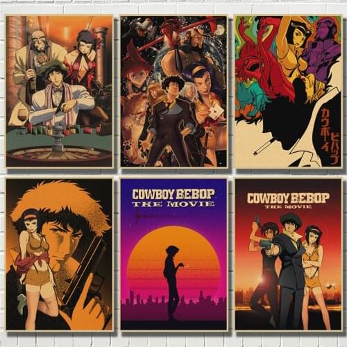 Cowboy Bebop Poster Japan Anime Posters Print Painting Kraft Paper Retro Picture Living Home Room Bar Decor