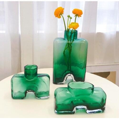 Simple And Light Luxury Glass Hydroponic Vase Crafts Ornaments Living Room Study Countertop Desktop Home Decoration Accessories