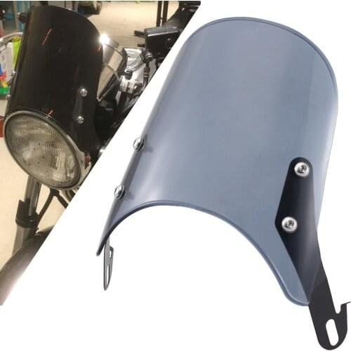 Retro 5 - 7" Windshield Compact Sport Wind Deflector Instrument Visor For Harley XL Yamaha Victory Street Cafe Racer Scrambler