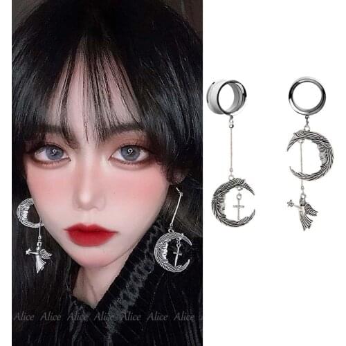 2pieces Oreja Expansiones De Oreja Ear Plugs Tunnels Cupids Arrow Ear Piercing Earring Body Piercing Surgical Steel Ear Reamer