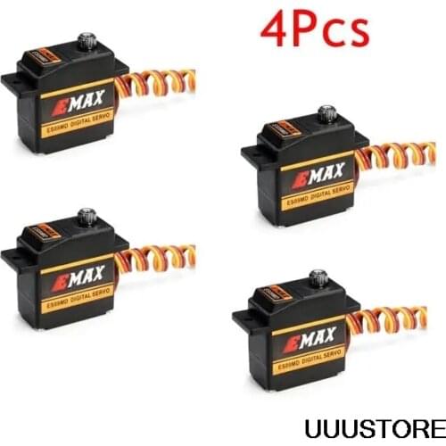4PCS Original EMAX ES09MD Metal Digital Servo 14.8g Waterproof Servo with Gears for RC Car Helicopter Boat Airplane Accessories