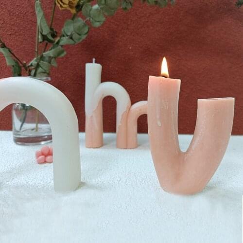 3 Curved Arch Shape Silicone Candle Mold for Handmade Desktop Decoration Gypsum Epoxy Resin Aromatherapy Candle Silicone Mould