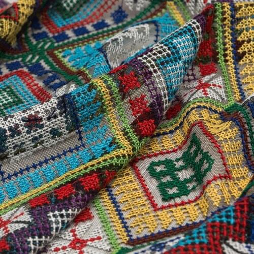 Cross stitch embroidery lace fabric Wedding Dress Tulle Skirt Material fabrics for patchwork kumas telas por metros