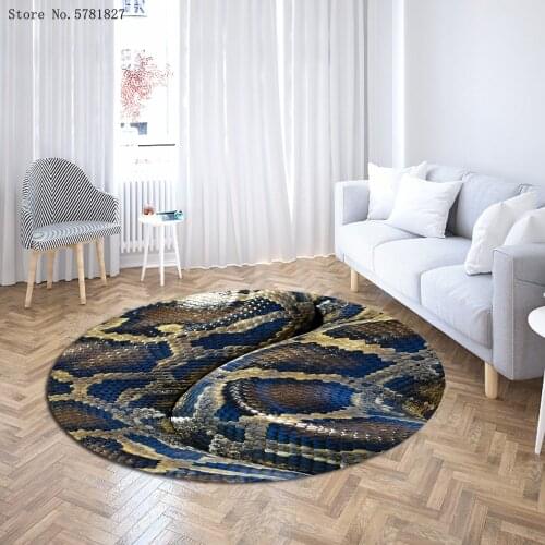 Snake Round Carpet 3D Print Terror Animals Carpets For Bedroom Floor Rug Kitchen Doorway Mat For Living Room Floor Carpet Decor
