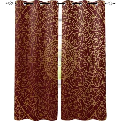 Golden Circle Flowers Window Treatments Curtains Valance Window Curtains Bathroom Kitchen Drapes Decor Window Curtain Panels