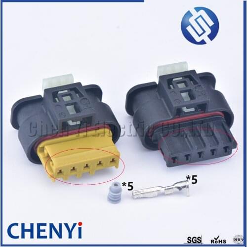 1 set Tyco/Amp 5 Pin 805-123 Female Automotive waterproof Connector Sensor Plug Injector socket For BMW 8509445-02 8517903-02