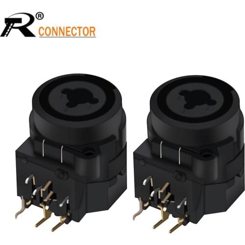 1pc XLR Connector 11Pin Black Plastic Male/Female Jack Socket panel mount Chassis Bend Corner Type Microphone MIC Universal