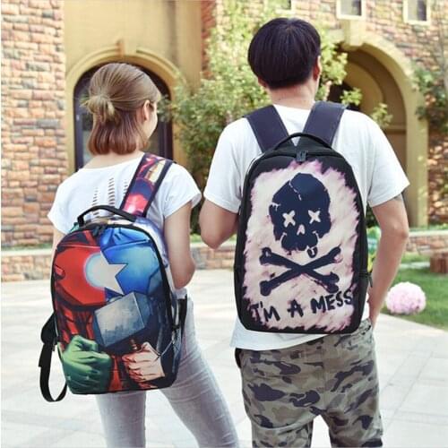 2016 Fashion New Style Backpack Graffiti Backpack Canvas School Bags For Teenagers Girls Women Bag Men Travel Bags