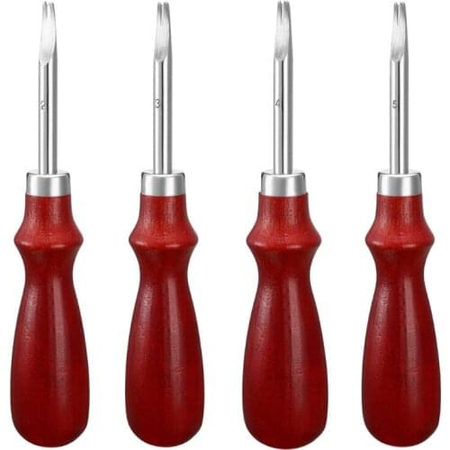 4Pcs Edge Leather Beveler Craft Beveler Cutting Beveling Leather Skiver Tool DIY Q0KA