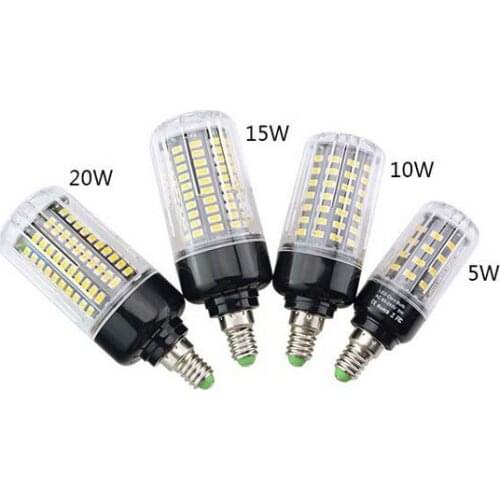 5w 10w 15w 20w LED Bulb E14 E27 LED Corn Bulb 85-265V White / Warm White SMD 5736 LED Corn Light Aluminum lampada LEDs