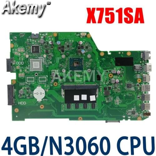 90NB07M0-R00060 for ASUS X751SV X751SJ X751SA X751S Laptop Motherboard 4G/N3060 CPU