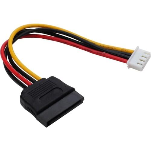 4Pin FDD Floppy Female to 15Pin SATA Female Adapter Converter Power Leads Cable Cord 18AWG Wire for ITX PC