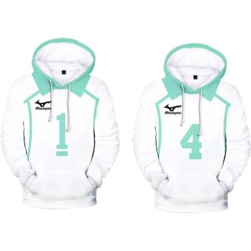 Anime Haikyuu Aoba Johsai High School Volleyball Club Oikawa Tooru Iwaizumi Hajime Unisex 3D Hoodies Sweatshirts Cosplay Costume