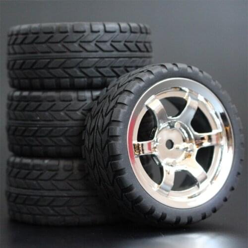 4pcs 1/10 On-Road Car Tires 26*64MM Plastic Wheel Rim Rubber Tyre 1002 for HSP Tamiya HPI Kyosho Sakura 94122 94123 D3 D4 tt02