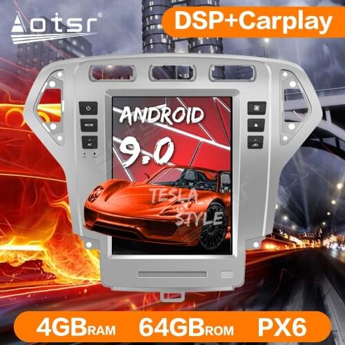 PX6 Tesla Style Vertical Screen Android 9 Car GPS Navigation For Ford Mondeo Fusion MK4 2007-2010 Radio Tape Recorder Head Unit