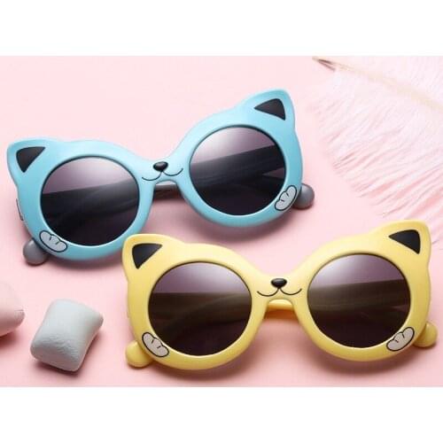 Kids Small Cat Eye Sunglasses Cute Kitten Outdoor Goggles Shades Eyewear Girl Boy Cartoon Sun Glasses