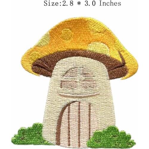 Mushroom house 2.8"wide embroidery for show time/stage/distinctive