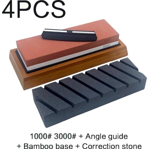 1000 3000 grit Double-sided sharpening stone set big Correction stone angle guide kitchen knife sharpener grinding whetstone