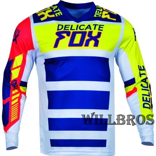 Hot Sales Delicate Fox 180 Race Falcon Jersey Street Moto Summer Long Sleeve Mountain Bicycle Offroad Racing T-shirt