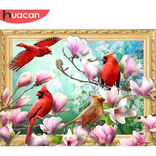 HUACAN 5D Diamond Painting Full Square New Arrival Animal Bird Diamond Embroidery Flower Rhinestones Mosaic Wall Art
