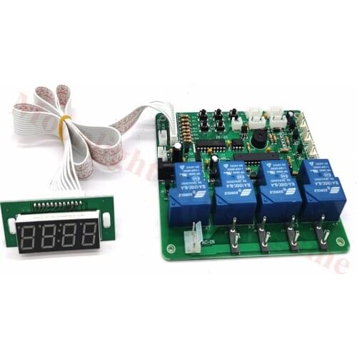 JY-21 4 digits 1-4 devices banknotes coins operated timer board time control pcb for car washing machine vending machine JY-21