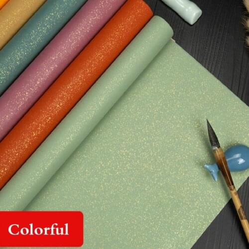 Chinese Half Ripe Rice Paper 48*180cm Chinese Soft Pen Calligraphy Exhibition Paper Pastel Xuan Paper Golden Foils Papel Arroz