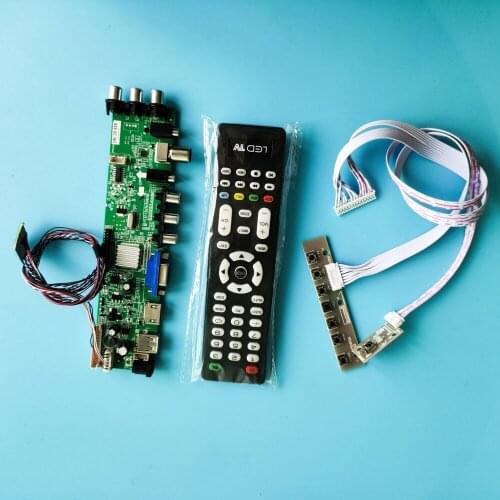 Kit For B140XW01 V7/B140XW01 V5 Signal controller board digital DVB-T DVB-T2 HDMI AV 1366X768 LED USB VGA TV 14" 40pin remote