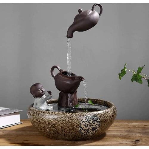 Hanging Teapot Creative Water Fountain Decoration Living Room Decoration Feng Shui Lucky Office Fish Tank Humidifier