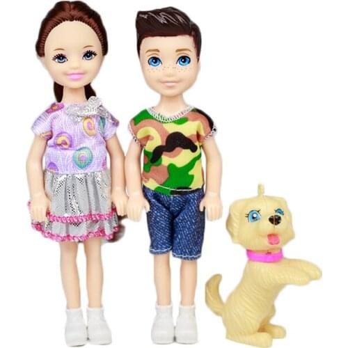 5.5 inch Doll 14cm Little Girl Boy Baby Doll Toys Figures Family Member Cartoon Palm Doll Accessories For Children Girls Gifts