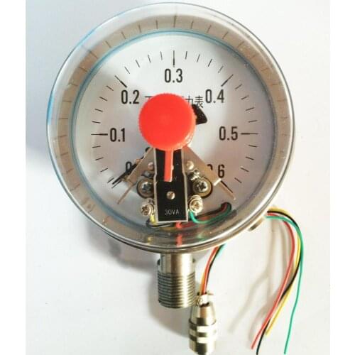 YXC-100BF 0-0.6Mpa stainless steel magnetic contact type electric contact vacuum pressure gauge Shanghai